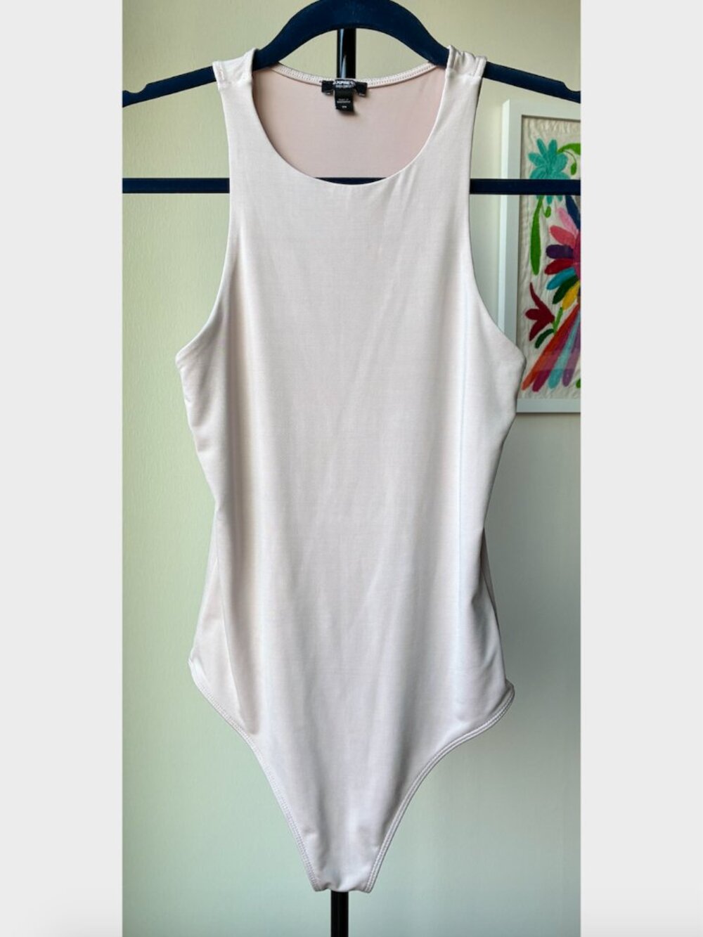 Express Pale Pink High Neck Sleeveless Bodysuit - Size XS